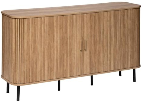 Atmosphera Créateur d'Intérieur - Buffet Colva 2 Portes Effet Chêne - Meuble de Rangement 6 Cases pour Chambre, Salon, Bureau - L140 x H80,5cm