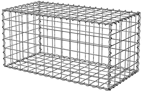 Suregreen Gabion Baskets Cages Galvanised Wire Mesh | 10 Gauge Wire | Multiple Sizes | 75mm x 75mm Holes (975mm x 525mm x 525mm)