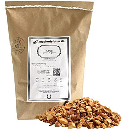 mypferdefutter - Apfelstücke süß für Pferde - ohne Zusätze - als Leckerli oder zur Verfeinerung des Futters (500 g)