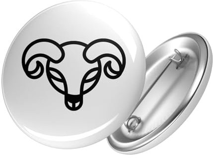Huuraa Button Widder Sternzeichen Symbol Geschenk Größe 25mm Widder Geschenkidee
