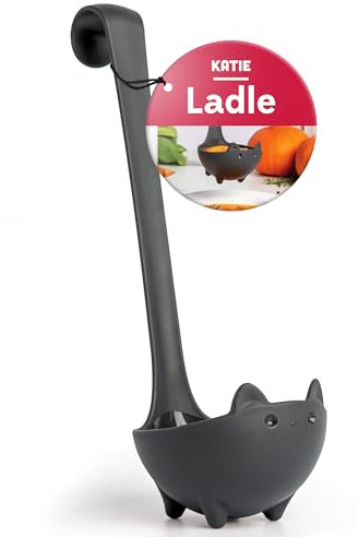 OTOTO Katie - Mestolo Cucina Silicone, Regali di Halloween per Amanti dei Gatti - Regalo Spaventoso per Gatti (Nero)