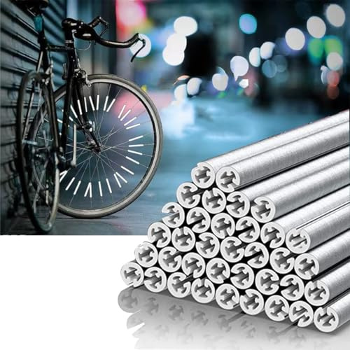 Hsathoac 72 Pcs 3M Spoke Reflectors for Bicycles, 360° Visibility Bike Spoke Reflectors, Bike Wheel Reflector Tube, Bike Spoke Skins, Waterproof Warning Spoke Lights Covers for Night Cycling Riding