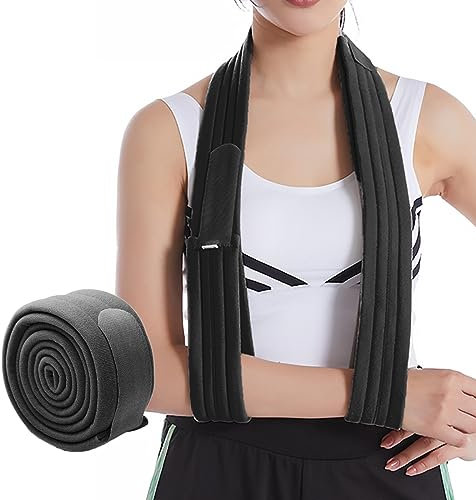 Nizirioo Armschlinge, Armbinde - Armschlinge Schulter Rechts Links, Armschlinge für Gebrochenen Arm Mit Schnallendesign, Gebrochenen Arm, Ellenbogen, Handgelenk Frakturen Und Luxation - Schwarz (M)