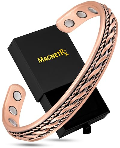MagnetRX® Braccialetto da donna in rame – Terapia magnetica efficace 99,9% puro rame regolabile