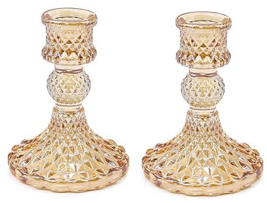 Portacandele in vetro, portacandele conico trasparente, portacandele in cristallo per matrimoni, casa, decorazione per feste