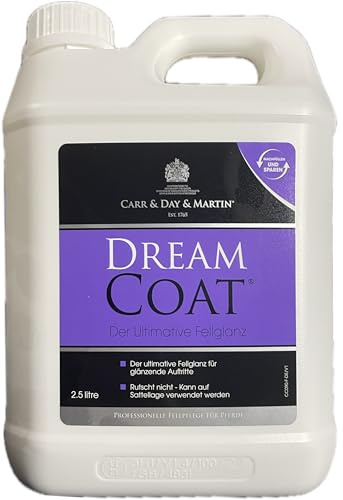 Carr & Day & Martin Dreamcoat – El brillo definitivo para presentaciones brillantes | No se desliza, se puede utilizar en la posición de silla de montar | Spray brillante de pelo Dreamcoat 2,5 l bidón