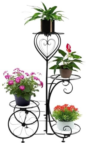 OUYUE Soporte para Plantas Soportes De Metal Modernos De 4 Niveles, Estante De Esquina De Exhibición, Soporte Alto para Maceta, Estante para Múltiples Plantas Escalera para Flores
