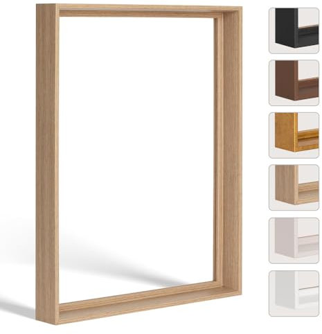 Bildershop-24 Schattenfugenrahmen FLEXI in Eiche Natur (Dekor) 60x120cm für Leinwandbilder und Keilrahmenbilder bis 4 cm Tiefe