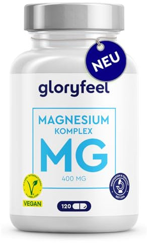 Magnesio Completo, 400 mg Magnesio Bisglicinato Elementare, Citrato, Ossido, Malato e Ascorbato, Composto Premium 5 in 1 Altamente Dosato Bioattivo, 120 Capsule, Testato in Laboratorio, Senza Additivi
