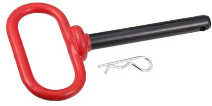 Hihaha 1/2 x 3 5/8 Zoll Anhängerkupplung Gabelkopf Pin und Clip für Rasenmäher Anhänger Abschleppen Fracht Boot RV Auto LKW Fahrrad Traktor Anhängerkupplung Schloss Pins Rot Langlebiges Material
