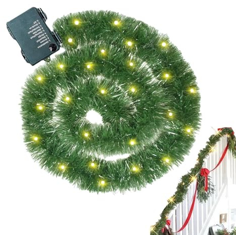 Förbelyst Julgirland, Upplyst Julgirland, Konstgjord Julgirland Med, Julpynt För Trappor Öppen Spis
