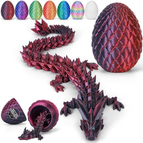 Merrwon Figure di drago a sorpresa pasquale, motivo: drago mobile stampato 3D, regalo di Pasqua, giocattolo da scrivania per auto, uffici, case
