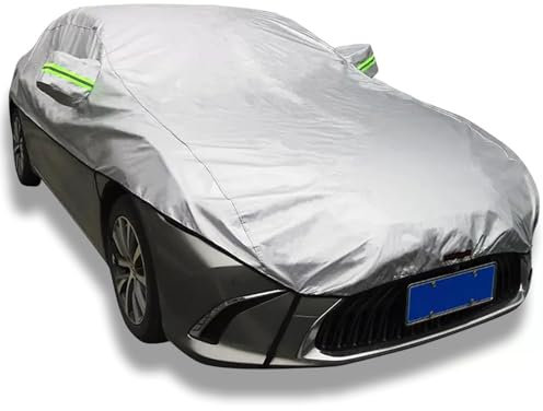 Copertura mezza auto per Toyota Aygo,Telo protettivo per parabrezza per veicoli da esterno,telone traspirante anti-sole/vento/polvere/UV per garage con borsa portaoggetti
