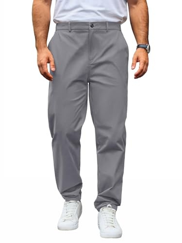 Runcati Uomo Pantaloni Chino Regular Fit, Grigio, 2XL