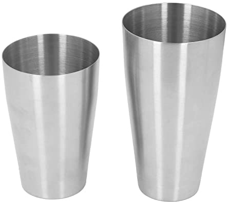 Aramox Cocktail Shaker Cup Rostfritt Stål Drink Shaker 16,1 Oz Viktade Skakburkar Tätt Försegling Slät Kant Enkel Rengöring för Hembar Bartenders Nybörjare (Enkel botten)