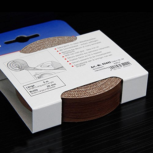 Kantenumleimer für Möbelbauplatten und Regalbretter Nussbaum 5 m x 20 mm