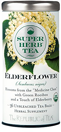 The Republic of Tea — Organic Elderflower SuperHerb Tea Tin, 36 Herbal Tea Bags, Naturally Caffeine-Free