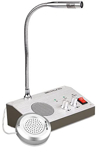 Retevis RT9908 Sistema Di Citofono Finestra Bidirezionale, Altoparlante Finestra, Sistema Di Citofono Ufficio, Altoparlanti, Adatto Per Ospedale, Banca, Negozio, Ufficio, Biglietteria