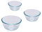 Pyrex 8023509 Salatschüssel / Rührschüssel aus Glas, 0,5 l, 1 l, 2 l, Borosilikatglas, sehr robust,