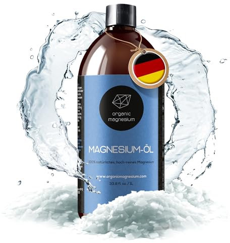 Ultra Pur MagnesiumÖl - 1000ml | 100% Natürlich Reines Zechstein Öl von Organic Magnesium | Perfekt für Sport & Muskel entspannung | Flüssig Oil Konzentrat