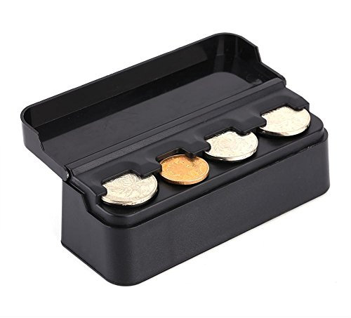 Keenso Car Coin Holder, UK Portable Plastic Car Coin Holder Organizer Coin Storage Box Coin Holder for Car, Trunk & Van