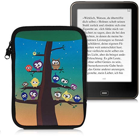 kwmobile Housse de Protection pour Liseuse - Étui de Protection 17 x 12 x 2 cm pour E-Reader en Néoprène - Multicolore-Bleu-Marron