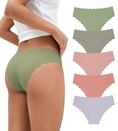 SHARICCA Culottes Femme sans Couture Invisible Extensibles Brésilien Slips Hipster Doux sous-Vêtements Anti Chafing