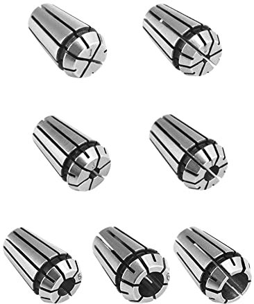 QWORK® Juego de 7 casquillos de pinza ER11 1,0 mm-7,0 mm Alta fuerza de sujeción Herramienta de grabado y fresado CNC