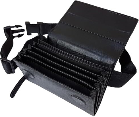 CLAIRE-FONCET Münztasche aus Leder, Euro-Münzen, Portfolio, Kellner, praktische Gastronomie, 5 Euro-Münzen, Restaurants, Händler, Klettverschluss, 16.5 cm x 10 cm x 6 cm, Tasche