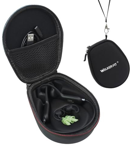 WalkerFit Voyage Stockage Porter Étui Housse, Étui de Protection Rigide pour Casque SHOKZ OpenRun/OpenMove/OpenRun Pro/OpenSwim Étui de Protection Rigide pour Trekz Air, Noir