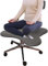 HDYZJQ kniestuhl ergonomisch Kniestuhl, verstellbare Rückenlehne für Büro, Zuhause, weiß-schwarzer Criss-Cross-Schreibtischstuhl für Computerarbeiter, ADHS-Stühle für Erwachsene mit Rollen(Gray1)
