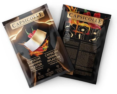 Capsicolle® Natürliches Capsaicin-Wärmepflaster 12x18 cm – Flexibel, Langanhaltende Wärme, Für Rücken-, Gelenk- & Muskelschmerzen, Sportgeeignet, 100% Biologische Wirkstoffe (2)