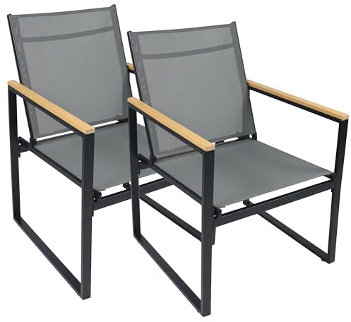 VCM 2-TLG. Set Gartenstuhl | Loungestuhl bietet hohen Sitzkomfort| Maße ca. H. 83 x B. 54 x T. 65 cm | Gartenstühle | Gartenmöbel