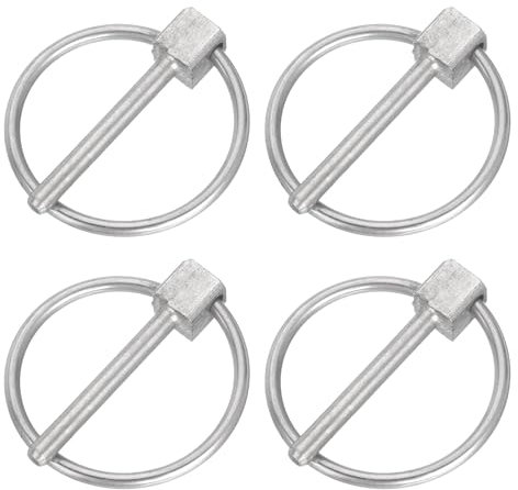 QUARKZMAN Perni Scatto Rotondi Acciaio Inossidabile, 4pz 1/8 x 1 Anello, Perni per Barche, Kayak, Canoa, Rimorchio, Carrello, Camion, Tosaerba, Argento