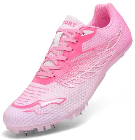 Scarpe da Atletica Leggera Tacchetti da Corsa Campestre Scarpe da Ginnastica Unisex Spikes Athletics 8 Chiodi Scarpe Sportive per Giovani Antiscivolo con Punte e Sprint Uomini Bambini e Donne,35-45 EU