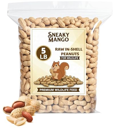 Sneaky Mango Raw Peanuts in Shell - 5 Pounds – All-Natural Food for Squirrels, Deer, Birds, and Other Wildlife Animals – Grown in the USA for Healthy Nutrition