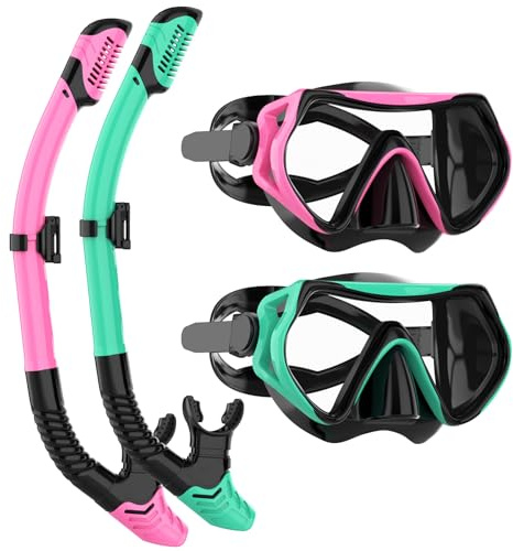 JRing snorklingsutrustning för vuxna snorkelset, anti-dimglasögon, torr snorkel