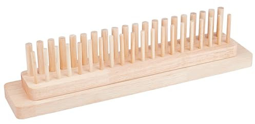 BENECREAT 40cm Webstuhl mit Stiften, rechteckiger Strickrahmen für Schals und Pullover, Strickbrett-Webstuhl zur Herstellung von Kissen, Mützen, Stirnbändern, Tüchern, 40 Stifte