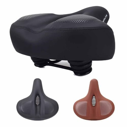 ErgoSoft - Fahrradsattel Ergonomischer Fahrradsattel für Herren und Damen, stoßdämpfend, wasserabweisend und atmungsaktiv - Breiter, bequemer Fahrradsitz für alle Terrains