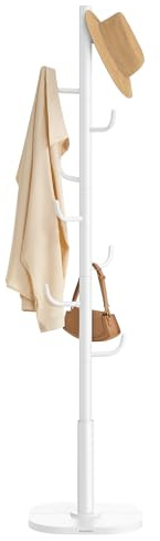 SONGMICS Garderobe in Kaktus-Form, Kleiderständer, freistehende Garderobe, 8 Haken mit nach oben gebogenen Enden, 175,3 cm hoch, für Kleidung, Hüte, Taschen, wolkenweiß RCR039WC01