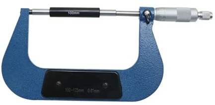 Micrómetro de carburo de 100-125 mm, herramienta de medición micrométrica de diámetro exterior de 0,01 mm 5201-125