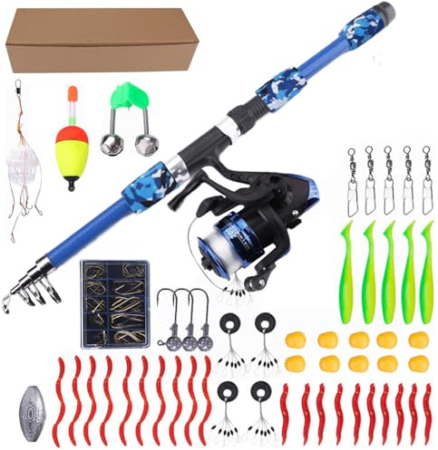 Gihioue Children's Fishing Sets for Beginners Fishing Rod Set, Beginner Fishing Rod Set - For Nursery, Camps Outdoor Camping Park Birthday Freshwater Saltwater Lake River