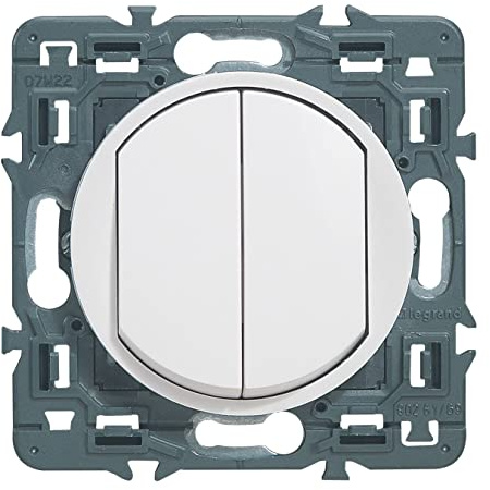 LEGRAND - Interrupteur Double ou Va-et-vient Céliane Soft - 10A - Commande d'Eclairage - Prêt à Installer - Fabriqué En France - Blanc