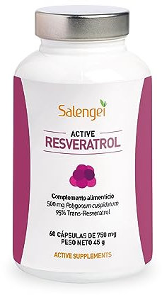 ACTIVE RESVERATROL - Trans Resveratrol 95%. MAXIMA PUREZA, RESVERATROL DE FUENTE NATURAL | Antioxidante | Propiedades anti edad | Polygonum cuspidatum |60 cápsulas de 500 mg |