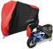 NEVERLAND Funda Cubierta Cubre de Moto Motocicleta Scooter 210D Oxford Impermeable Exterior Interior Negro+Rojo, L