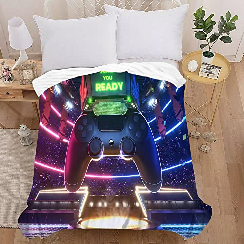 Himlaya Flanelldecke Kuscheldecke Fleecedecke 3D Buntes Hip-Hop-Gamepad Gedruckte Decke, Flauschige Weich Warm Microfaser als Wohndecke, Sofadecke, TV-Decke, Tagesdecke (Gamepad G,150x200cm)