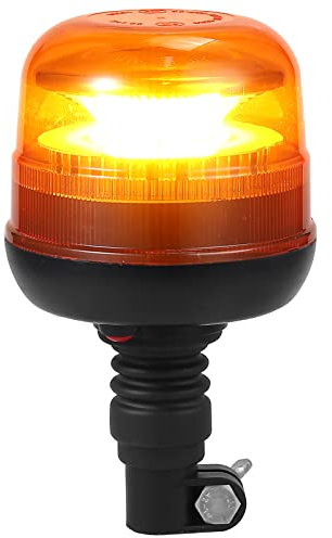 Justech Rotativo LED 12V/24V Luz Emergencia Coche Homologado E9,48LED Luz Estroboscópica IP67,10 Modos de Flash con Función de Memoria y Diseño de Reflector Espejado para Camión Tractor Caravana
