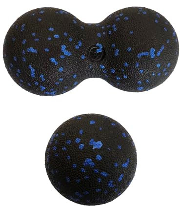 Lot de 2 balles de massage à double balle, entraînement efficace des fascias, auto-massage, massage profond, relaxation du dos, de la colonne vertébrale, du cou et du visage