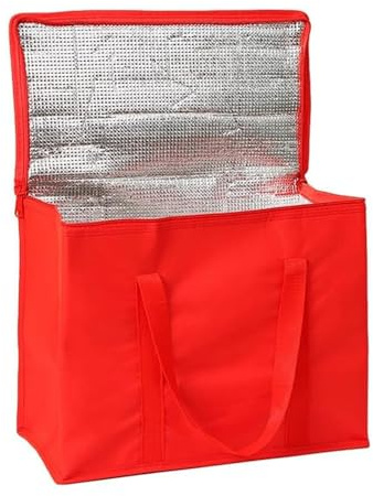 BBTISG Bolsas Enfriadoras de Compras, Bolsa de Aislamiento Reutilizable para Alimentos Bolsa Térmica Fresca para Transporte de Alimentos Fríos y Calientes (35 * 22 * 37cm, Rojo)