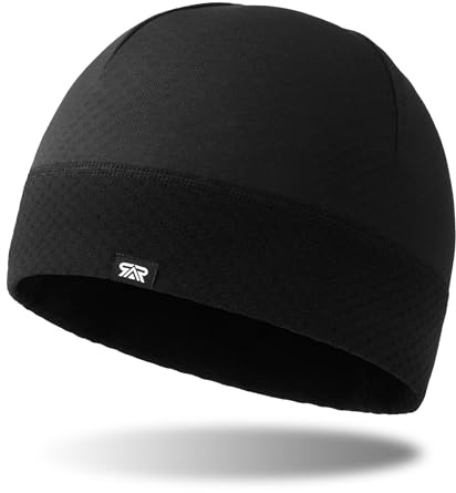 THINDUST Winter Thermal Skull Cap for Men Women - Warm ​Breathable Running Cycling Skiing Outdoor Helmet Liner Beanie Black